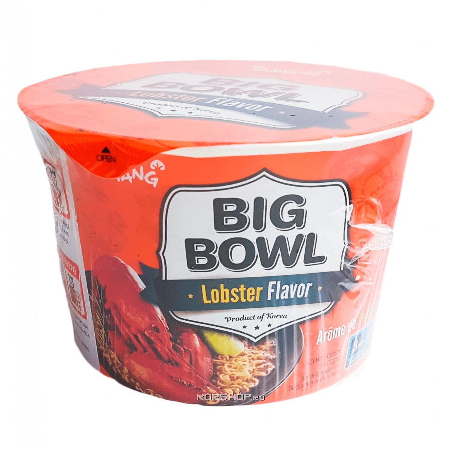 Лапша со вкусом лобстера Big Bowl Samyang, Корея, 95 г Лапша со вкусом лобстера Big Bowl Samyang, Корея, 95 г