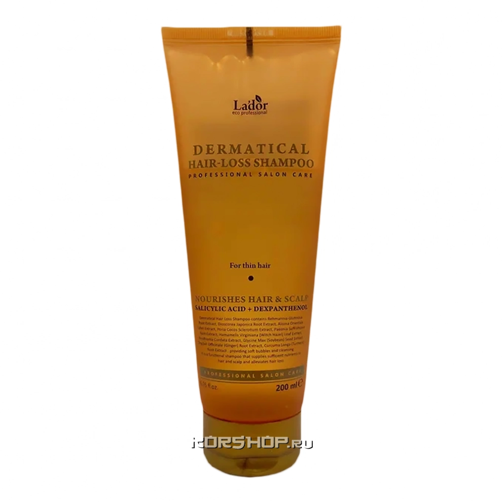 Шампунь для волос и кожи головы против выпадения тонких волос Dermatical Hair-Loss Shampoo Lador, Корея, 200 мл Шампунь для волос и кожи головы против выпадения тонких волос Dermatical Hair-Loss Shampoo Lador, Корея, 200 мл
