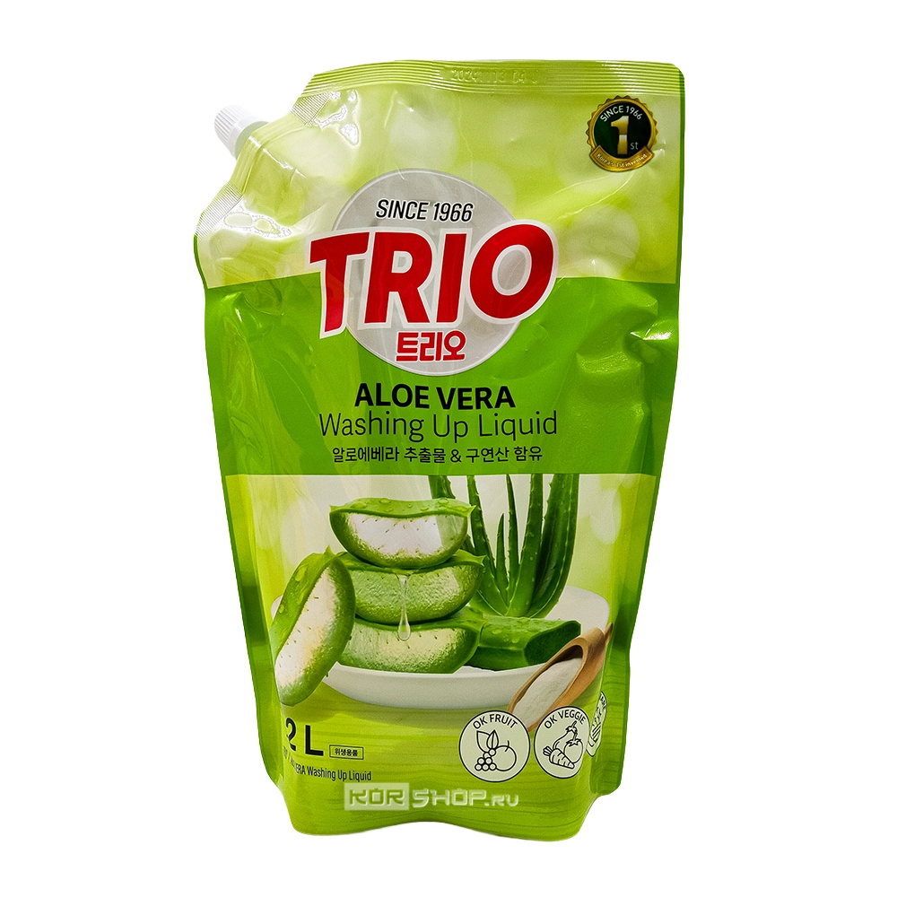 Средство для мытья посуды, фруктов и овощей Алоэ Вера (м/у) Trio, Корея, 1,2 л