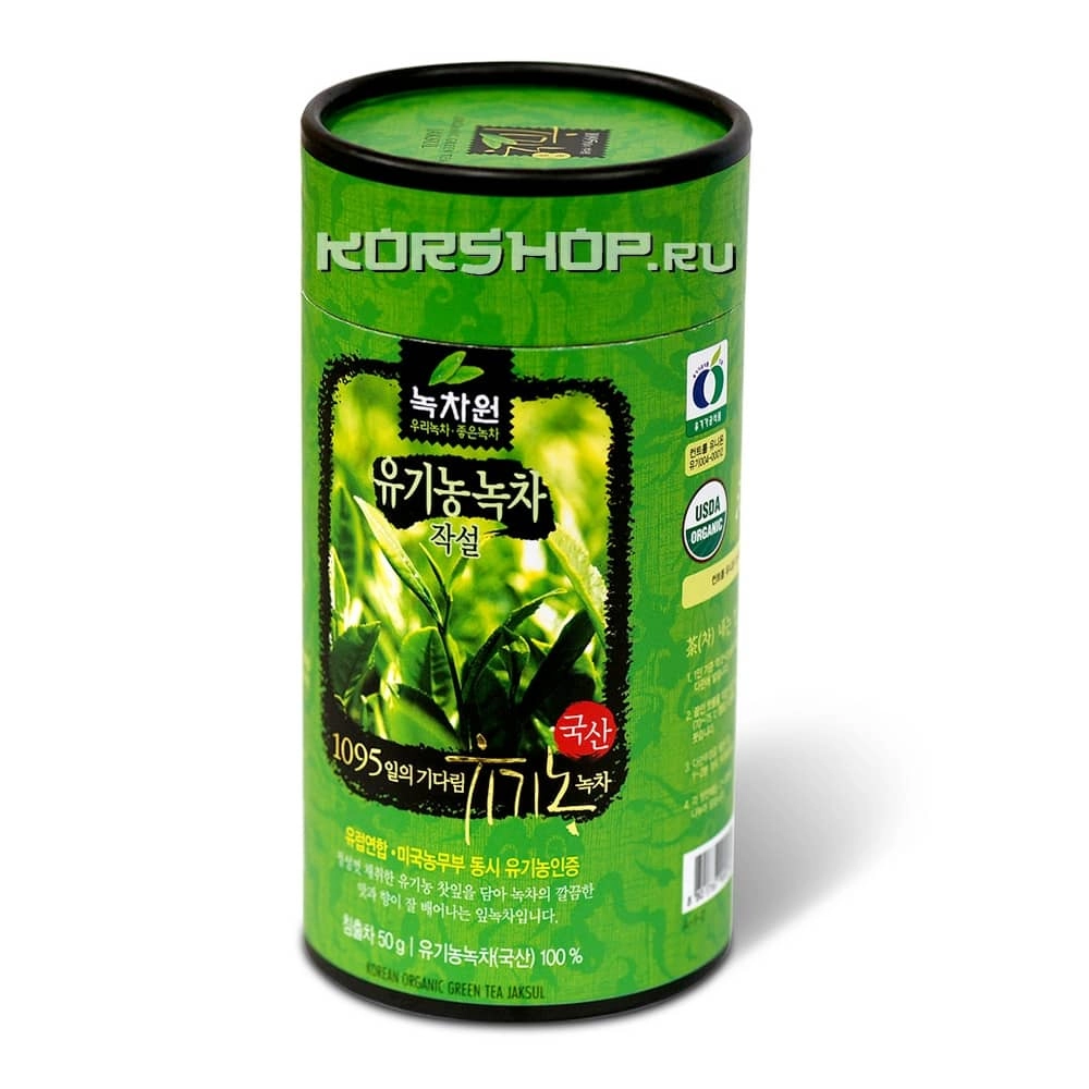 Элитный органический листовой зеленый чай Jaksul Nokchawon (туба), Корея, 50 г Элитный органический листовой зеленый чай Jaksul Nokchawon (туба), Корея, 50 г
