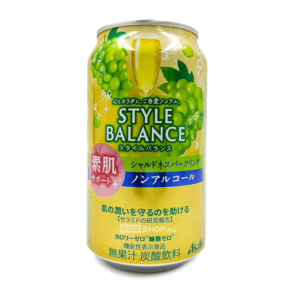Напиток б/а газированный со вкусом вина Шардоне Style Balance Asahi, Япония, 350 мл Напиток б/а газированный со вкусом вина Шардоне Style Balance Asahi, Япония, 350 мл