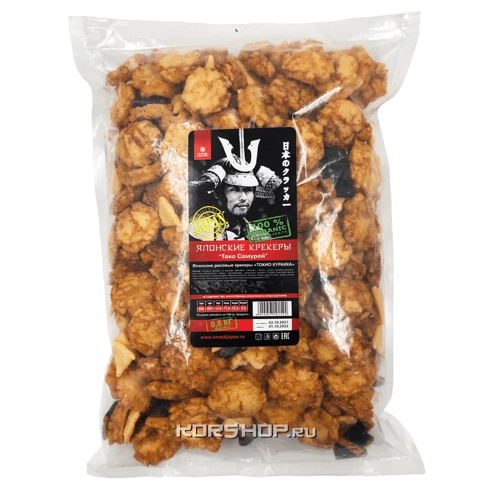 Японские рисовые крекеры Микс 3 Токио Куракка Тако Самурай, 500 г Японские рисовые крекеры Микс 3 Токио Куракка Тако Самурай, 500 г
