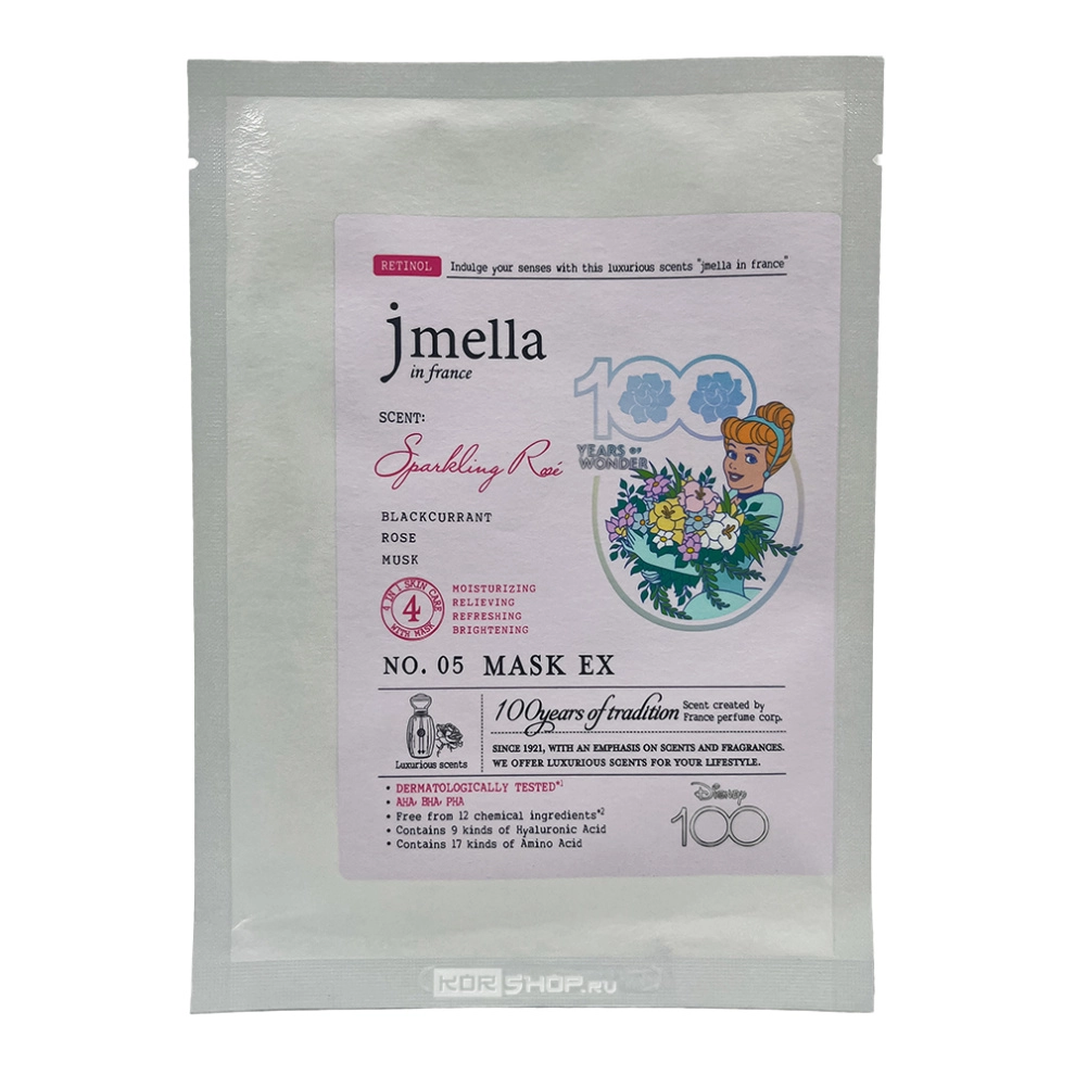 Тканевая маска для лица «Сверкающая роза» (Золушка) Sparkling Rose Mask EX x Disney Jmella in France, Корея, 30 мл Тканевая маска для лица «Сверкающая роза» (Золушка) Sparkling Rose Mask EX x Disney Jmella in France, Корея, 30 мл