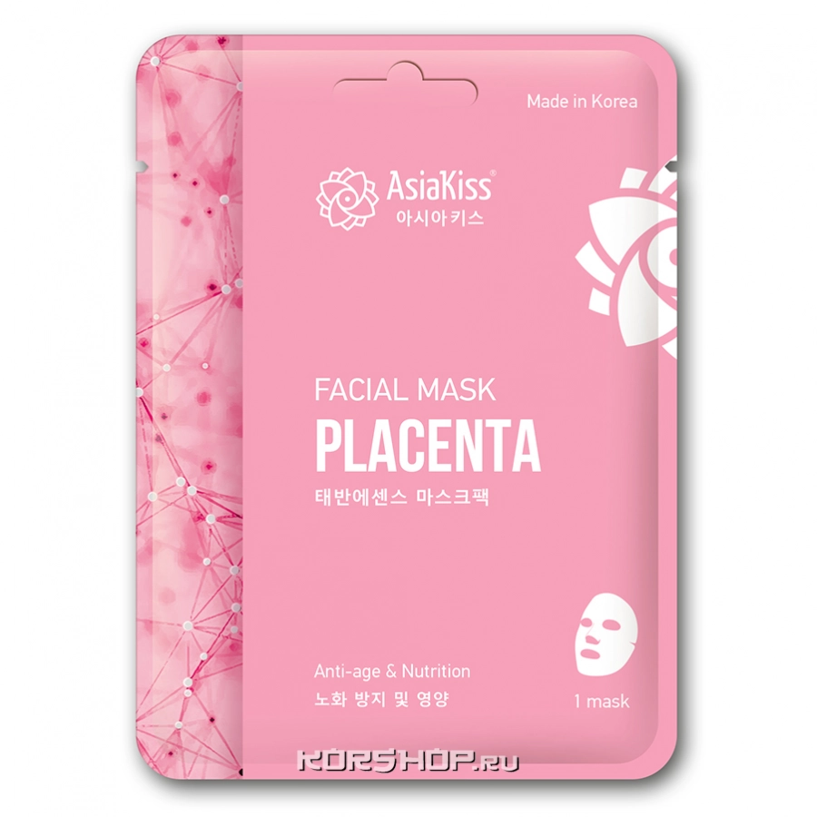Маска для лица с экстрактом плаценты Essence Facial Mask Asia Kiss, Корея, 22 мл Маска для лица с экстрактом плаценты Essence Facial Mask Asia Kiss, Корея, 22 мл