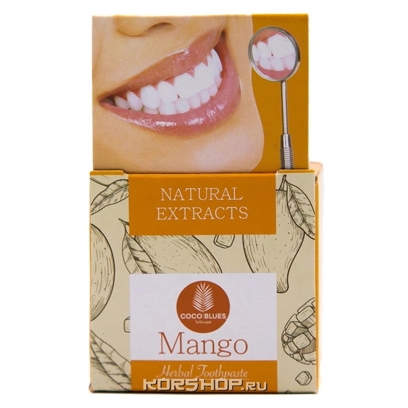 Травяная зубная паста с экстрактом манго Coco Blues, Таиланд, 30 г