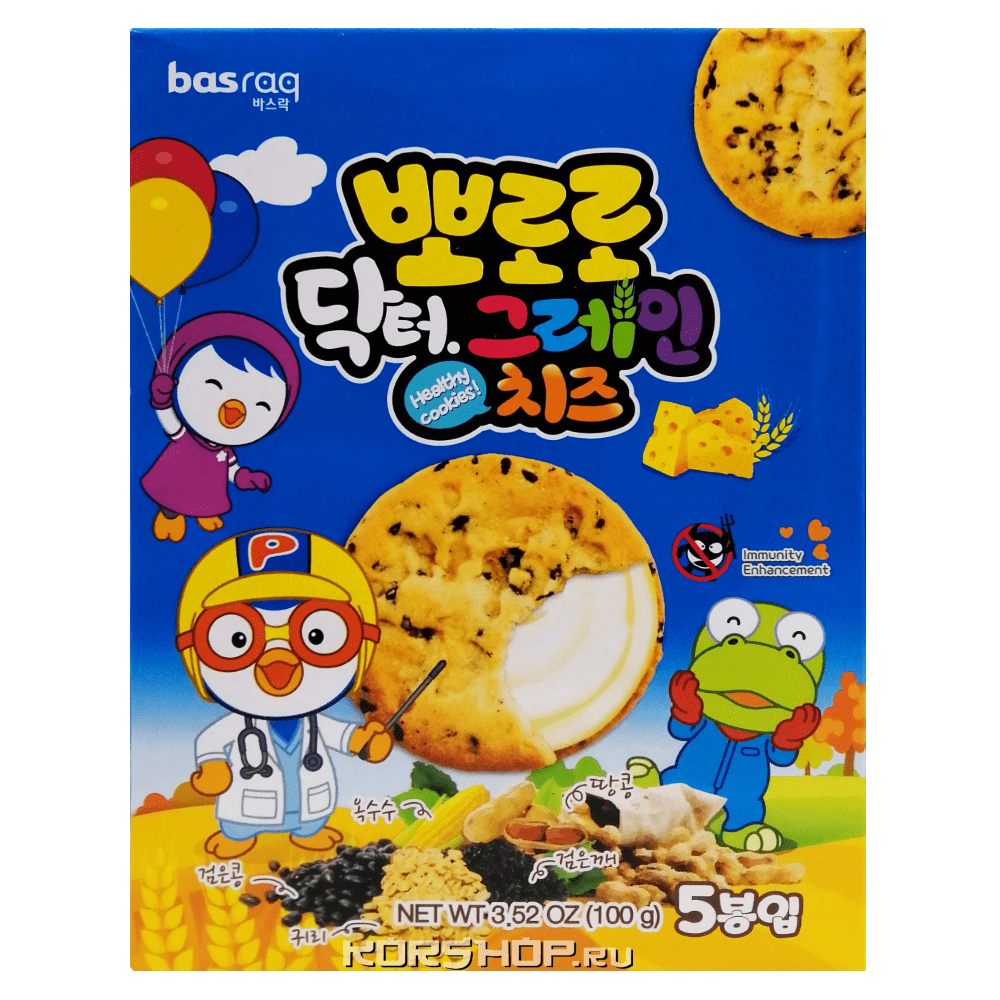 Печенье Pororo Dr. Grain Cheese, Корея, 100 г