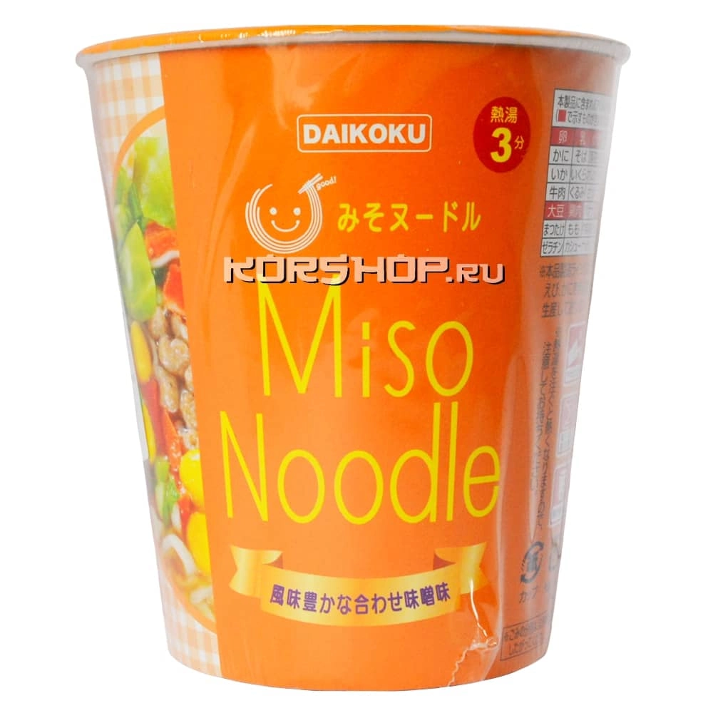 Суп-лапша б\п с соевой пастой Мисо Нудл Daikoku, Япония, 70 г. Суп-лапша б\п с соевой пастой Мисо Нудл Daikoku, Япония, 70 г.