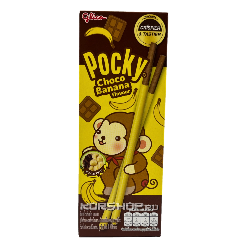 Палочки в шоколаде со вкусом банана Glico Pocky, Тайвань, 25 г Палочки в шоколаде со вкусом банана Glico Pocky, Тайвань, 25 г