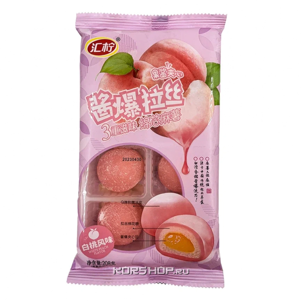 Моти со вкусом белого персика Huining, Китай, 208 г Моти со вкусом белого персика Huining, Китай, 208 г