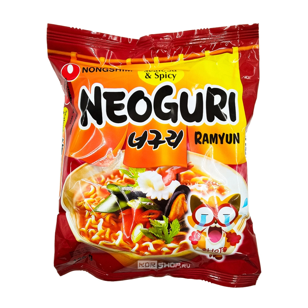 Лапша Неогури острая с морепродуктами Neoguri Seafood Spice (в пачке) Nongshim, Корея 120 г Лапша Неогури острая с морепродуктами Neoguri Seafood Spice (в пачке) Nongshim, Корея 120 г
