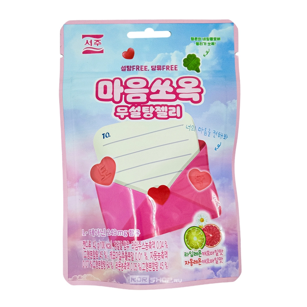 Мармелад без сахара со вкусом лайма и грейпфрута Feel Good Seoju, Корея, 42 г