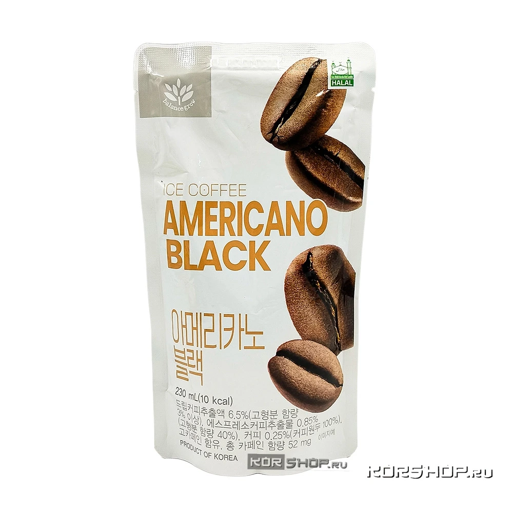 Напиток б/а «Кофе черный Американо» (Ice Coffee Americano Black) Баланс и Рост / Balance Grow, Корея, 230 мл