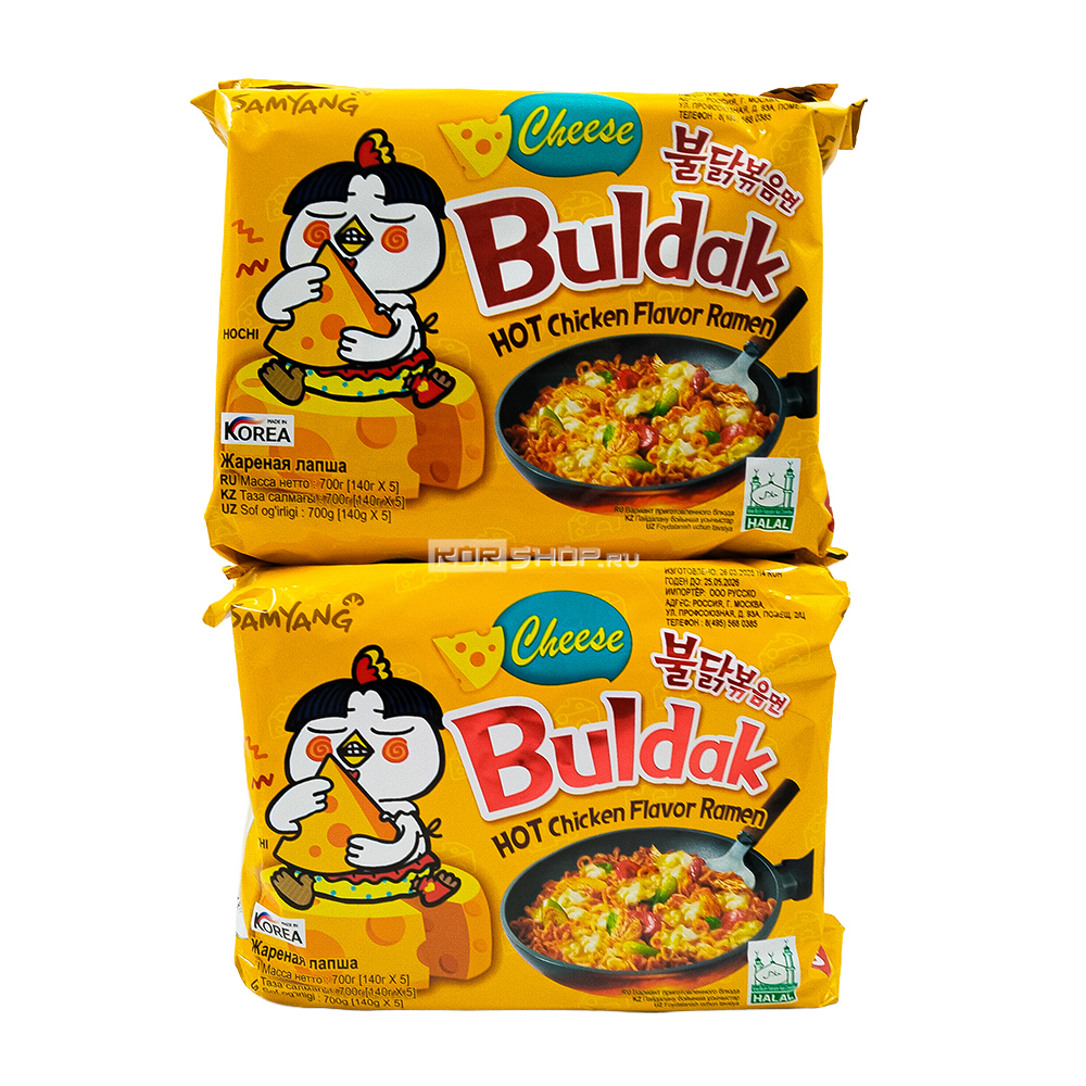 Блок (10 шт.) Лапша б/п со вкусом сыра и курицы (острая) Samyang, Корея, 140 г*10шт.