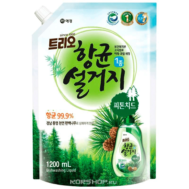 Средство для мытья посуды Trio Фитонцидный KeraSys, м/у, Корея, 1,2 л