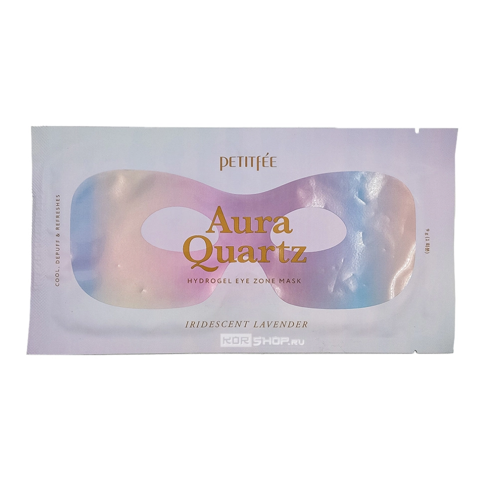 Гидрогелевая маска для области вокруг глаз с жемчужной пудрой Aura Quartz Hydrogel Eye Zone Mask Iridescent Lavender Petitfee, Корея, 9 г Гидрогелевая маска для области вокруг глаз с жемчужной пудрой Aura Quartz Hydrogel Eye Zone Mask Iridescent Lavender Petitfee, Корея, 9 г
