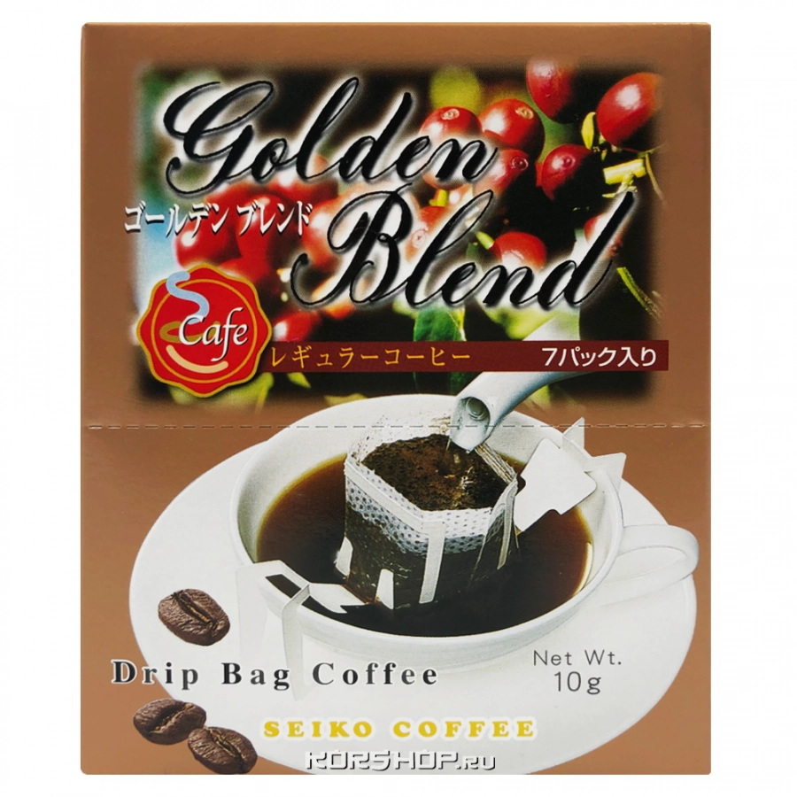 Молотый кофе Golden Blend Seiko Coffee (дрип-пакеты), Япония, 70 г Молотый кофе Golden Blend Seiko Coffee (дрип-пакеты), Япония, 70 г
