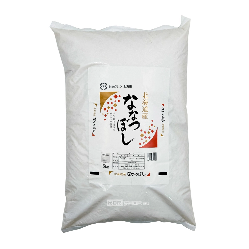 Рис шлифованный Нанацубоси Nanatsuboshi Syokuren Hokkaido, Япония, 5 кг Рис шлифованный Нанацубоси Nanatsuboshi Syokuren Hokkaido, Япония, 5 кг