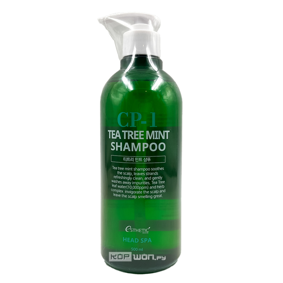 Шампунь успокаивающий Мята Чайное дерево Tea Tree Mint Shampoo Esthetic House, Корея, 500 мл