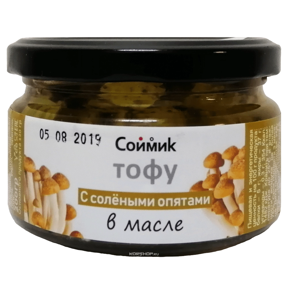 Тофу с солеными опятами в масле Соймик, 200 г Тофу с солеными опятами в масле Соймик, 200 г