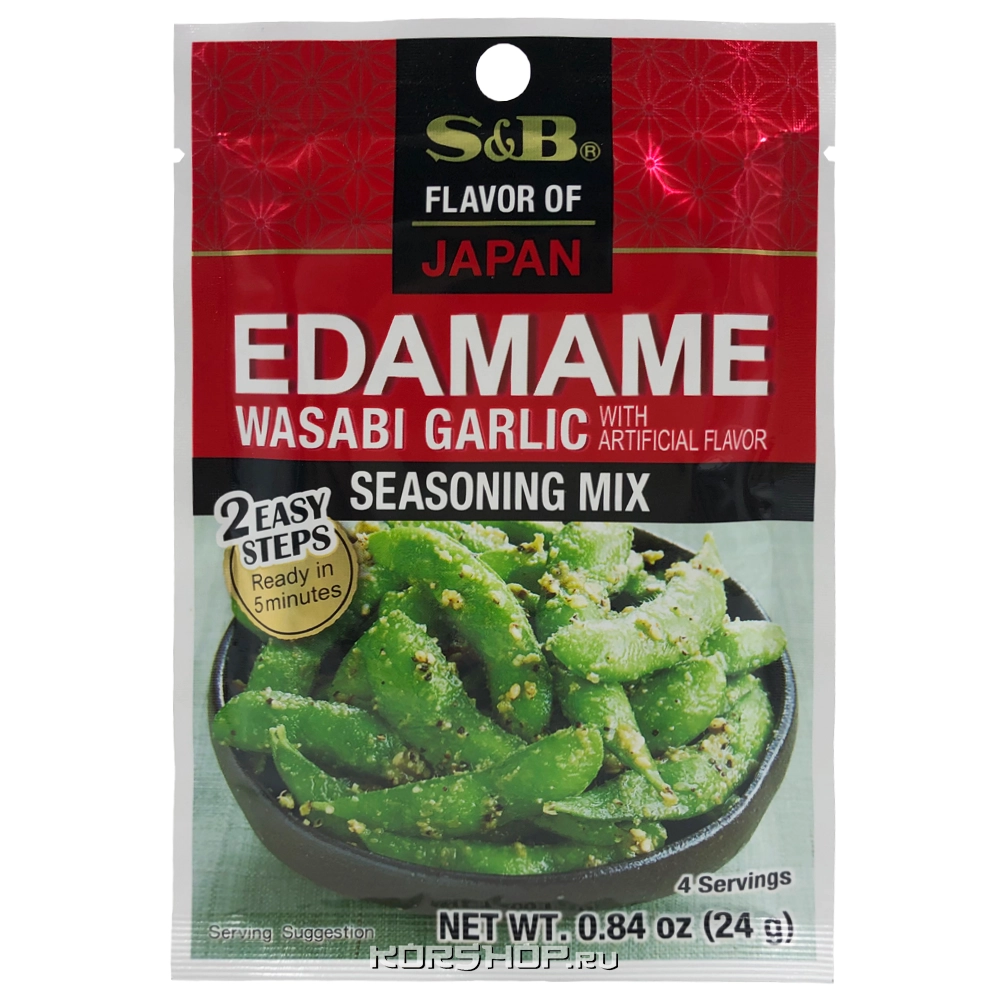 Приправа для салата с васаби и чесноком Edamame S and B S&B, Япония, 24 г Приправа для салата с васаби и чесноком Edamame S and B S&B, Япония, 24 г