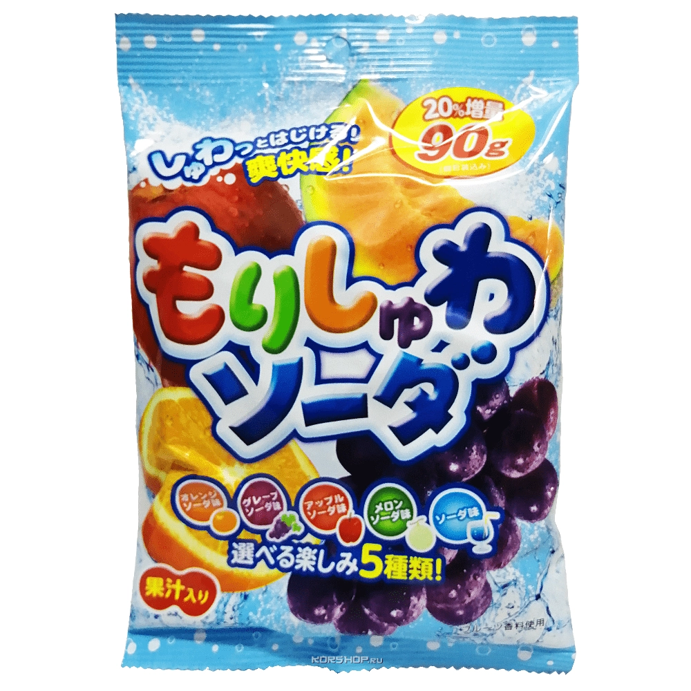 Содовая карамель 5 вкусов Morishuwa Soda Ribon, Япония, 90 г Содовая карамель 5 вкусов Morishuwa Soda Ribon, Япония, 90 г