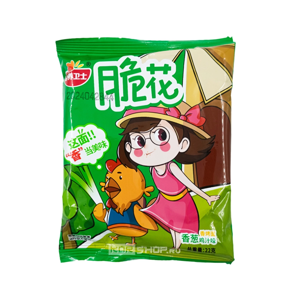 Чипсы из жареной лапши со вкусом курицы и лука Crispy Flower Crispy Noodle Snack Chicken&Onion Yingyangweishi / Nutrition Guard, Китай, 20 г Чипсы из жареной лапши со вкусом курицы и лука Crispy Flower Crispy Noodle Snack Chicken&Onion Yingyangweishi / Nutrition Guard, Китай, 20 г