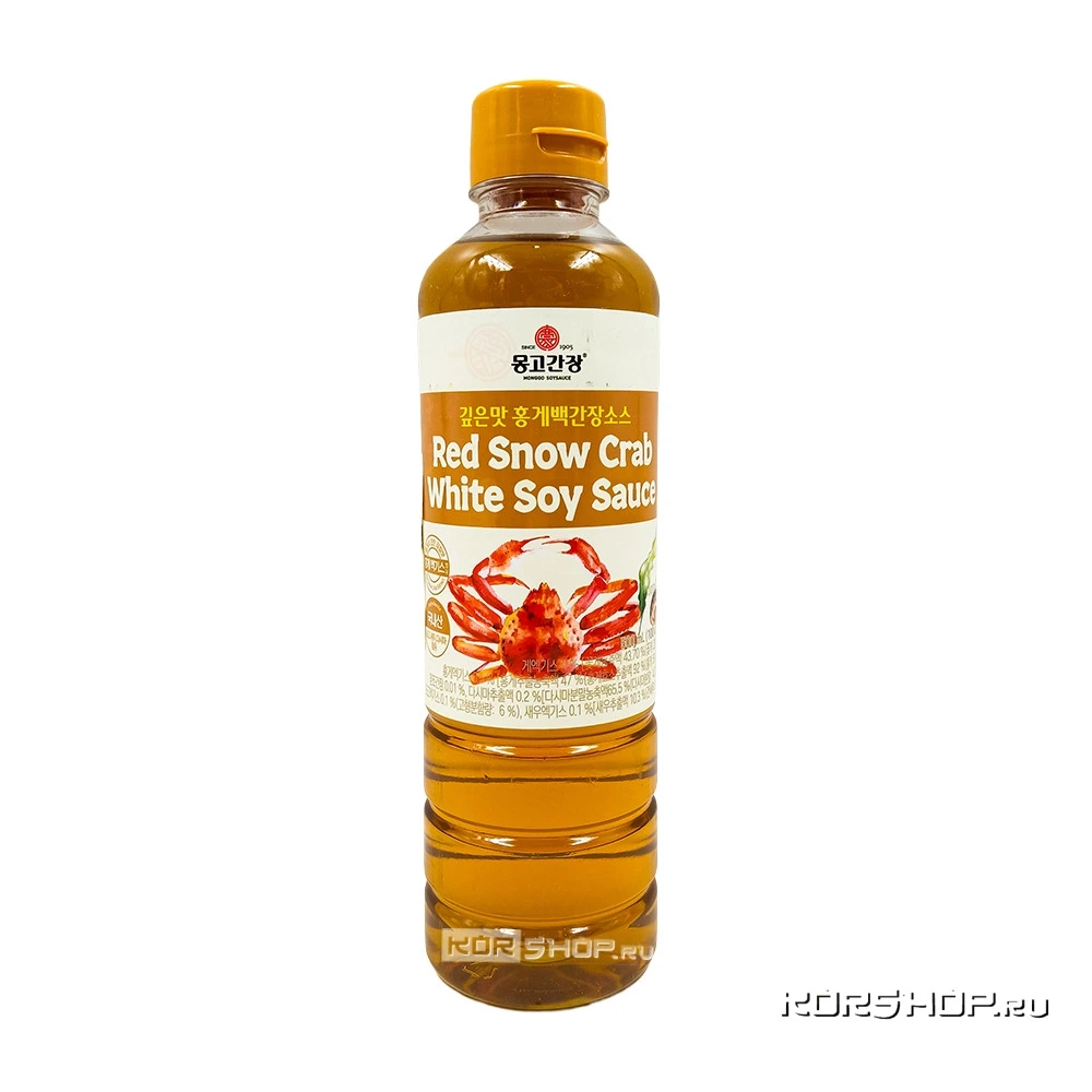 Белый соевый соус с экстрактом красного снежного краба (Red Snow Crab White Soy Sauce) Монгго / Monggo, Корея, 500 мл
