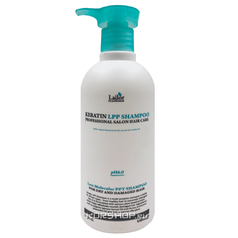 Протеиновый кератиновый шампунь для волос Lador, Корея, 530 мл