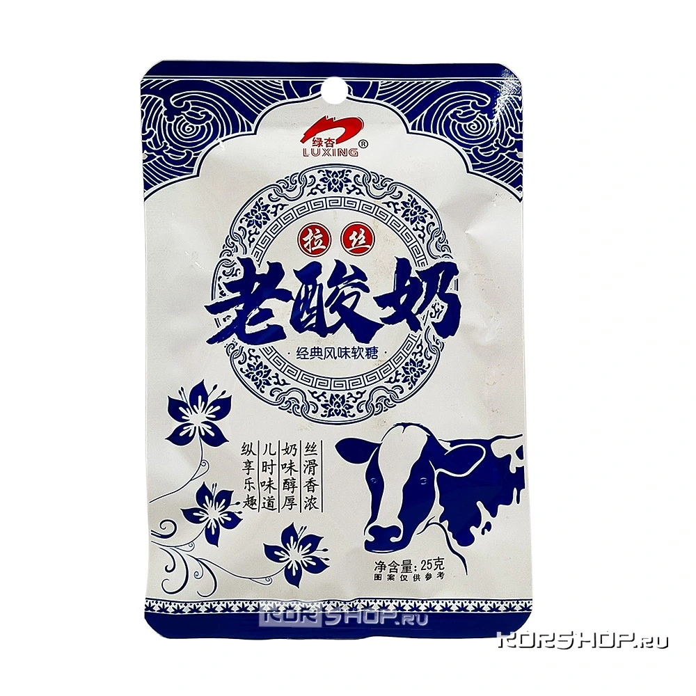 Молочная жевательная карамель со вкусом йогурта Лусин / Luxing, Китай, 25 г