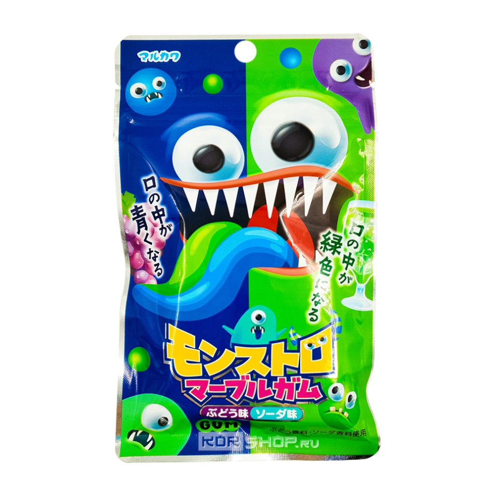 Жевательная резинка со вкусом винограда и содовой Monstr Marvel Marukawa, Япония, 37 г