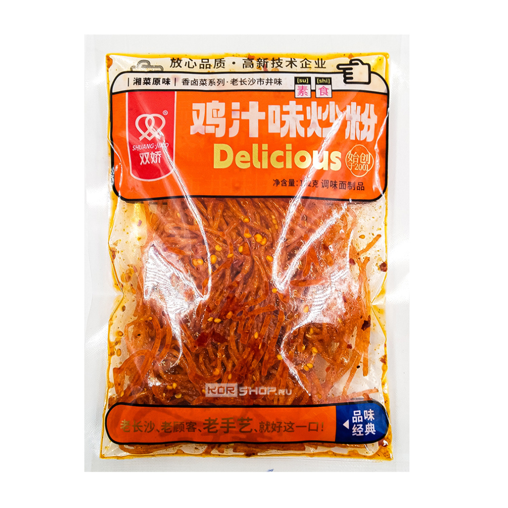 Снеки соевые лапша остро-пряная Delicious Shuangjiao, Китай, 102 г. Срок до 18.07.2025.