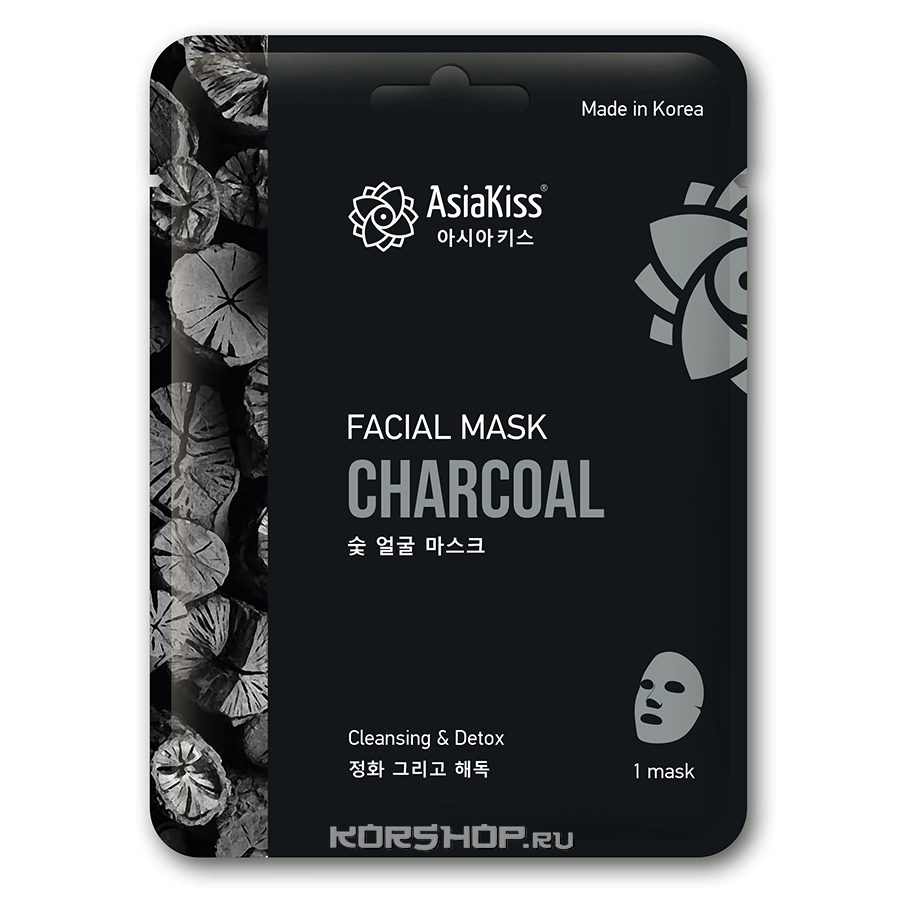 Маска для лица с древесным углем Essence Facial Mask Asia Kiss, Корея, 22 мл Маска для лица с древесным углем Essence Facial Mask Asia Kiss, Корея, 22 мл