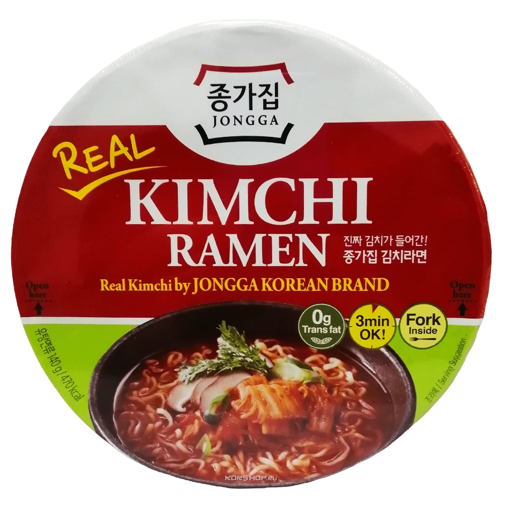 Лапша быстрого приготовления Кимчи Рамен Jongga, Таиланд, 140 г Лапша быстрого приготовления Кимчи Рамен Jongga, Таиланд, 140 г
