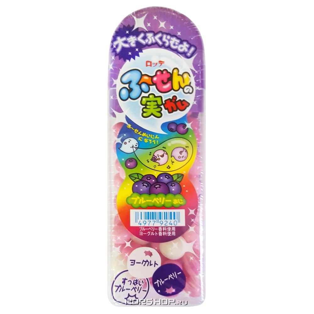 Жевательная резинка в виде драже Голубика Fusen No Mi Lotte, Япония, 35 г Жевательная резинка в виде драже Голубика Fusen No Mi Lotte, Япония, 35 г