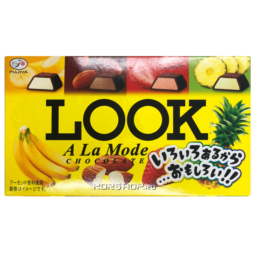 Шоколадная коллекция 4 фруктовых вкуса Look Fujiya, Япония, 44 г