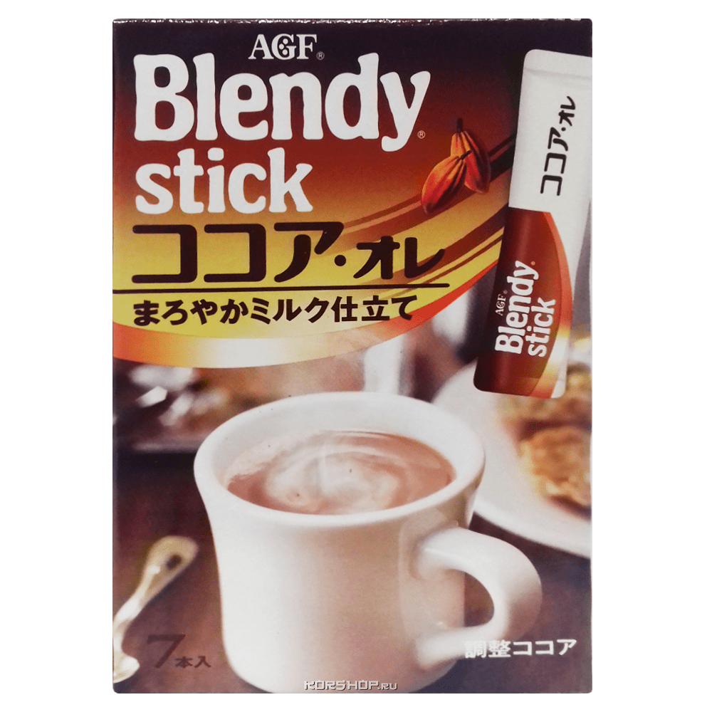 Растворимое молочное какао Blendy Stick AGF, Япония, 77 г (11 г * 7 шт.)