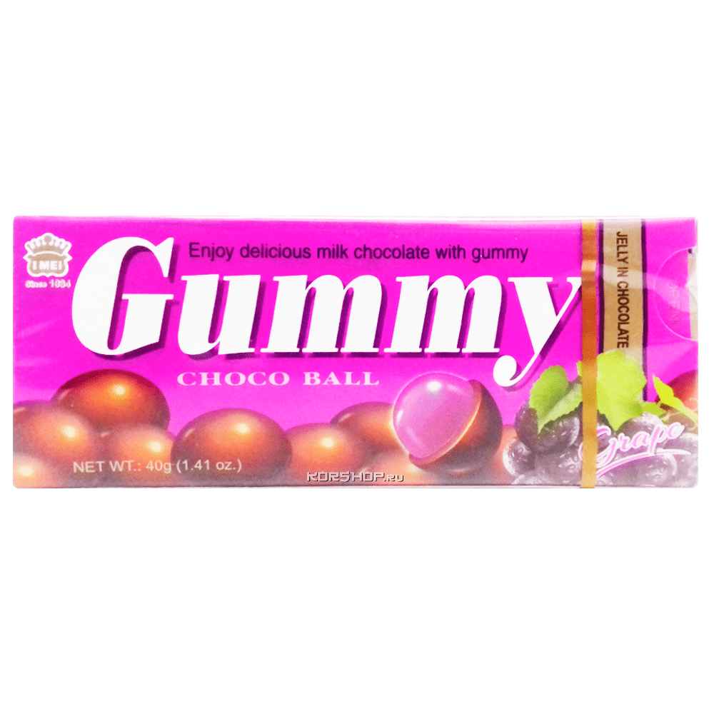 Желе в шоколаде со вкусом винограда Gummy I Mei, Китай, 40 г