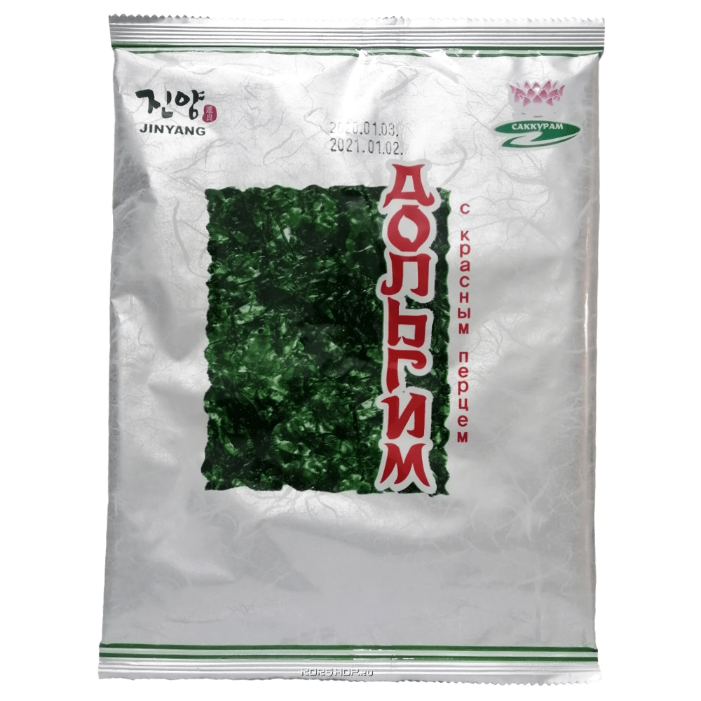 Хрустящая обжаренная морская капуста с красным перцем "Дольгим", Корея, 20 г