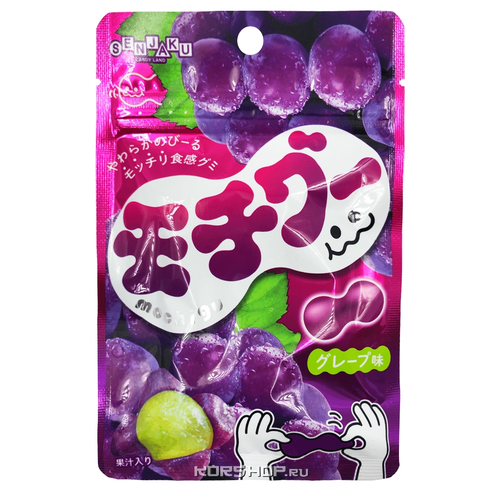 Тянущийся жевательный мармелад &quot;Мочи&quot; со вкусом винограда Senjaku, Япония, 32 г