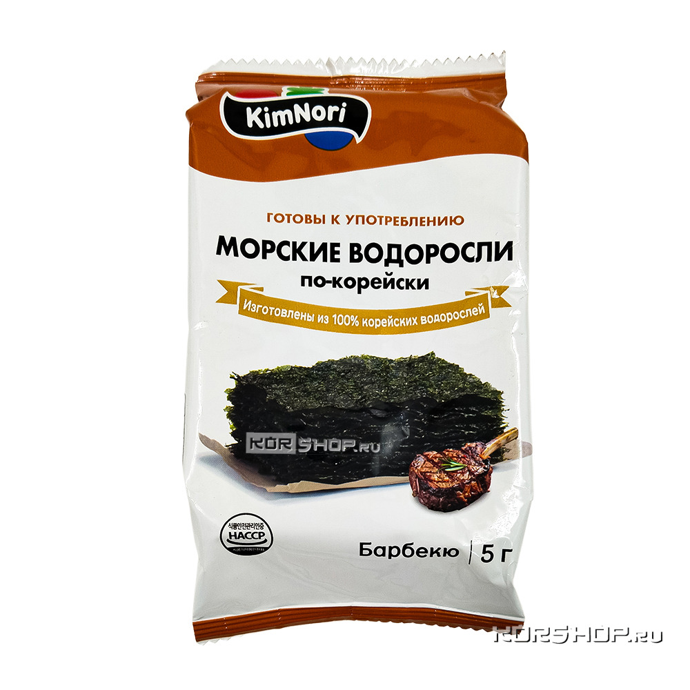 Жареная хрустящая морская капуста со вкусом барбекю КимНори / KimNori, Корея, 5 г
