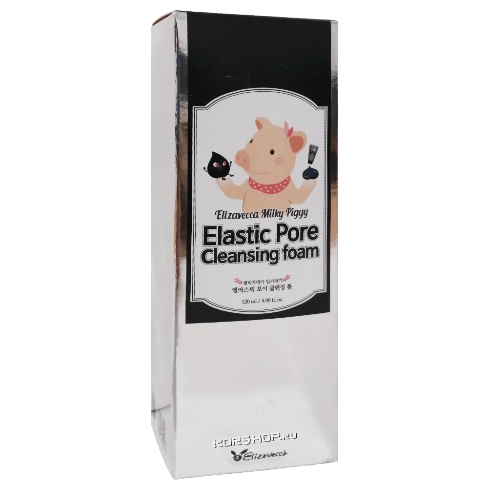 Очищающая пенка для умывания с древесным углем Milky Piggy Elastic Pore Elizavecca, Корея, 120 мл