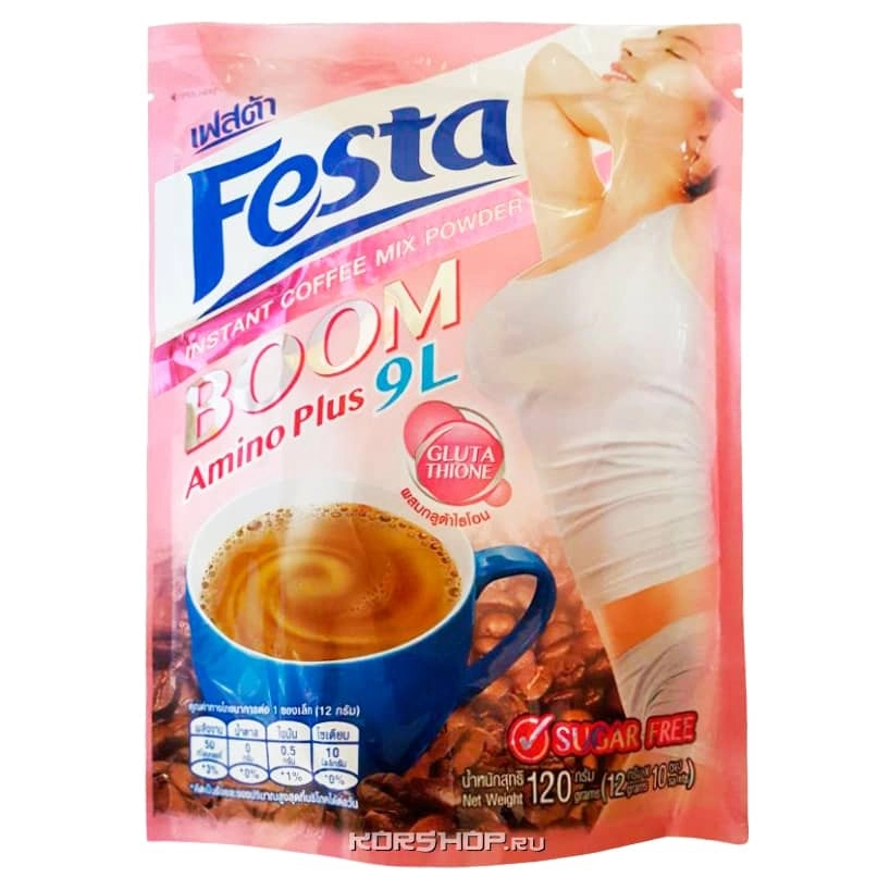 Тонизирующий растворимый кофейный напиток Boom Festa, Таиланд, 10*12 г
