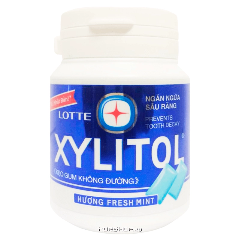 Жевательная резинка Свежая Мята Xylitol Fresh Mint Lotte, Вьетнам, 58 г