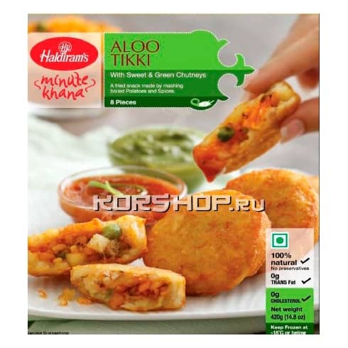 Картофельные оладьи Алу Тикки Haldiram's (+2 вида соусов), Индия, 420 г...