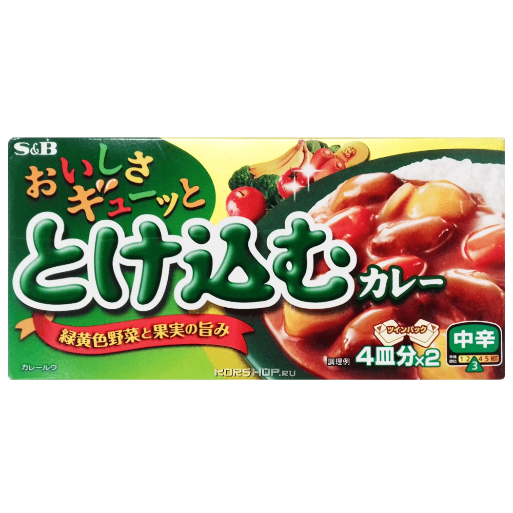 Карри соус из 5 видов овощей S and B (средней остроты) S&amp;B, Япония, 140 г