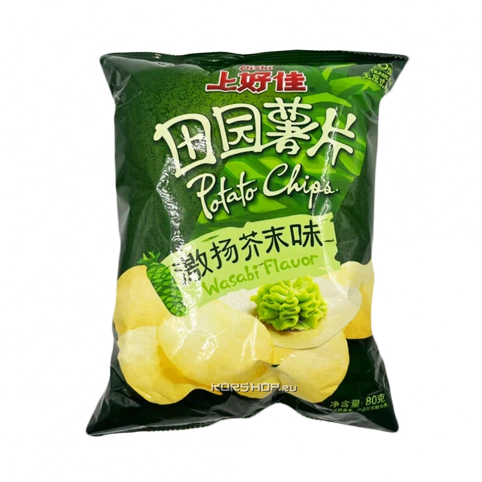 Чипсы со вкусом васаби Oishi, Китай, 80 г