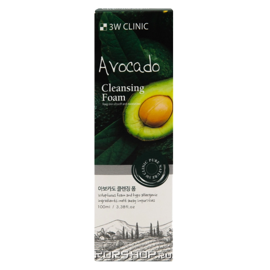 Пенка для умывания с экстрактом авокадо Avocado 3W Clinic, Корея, 100 мл