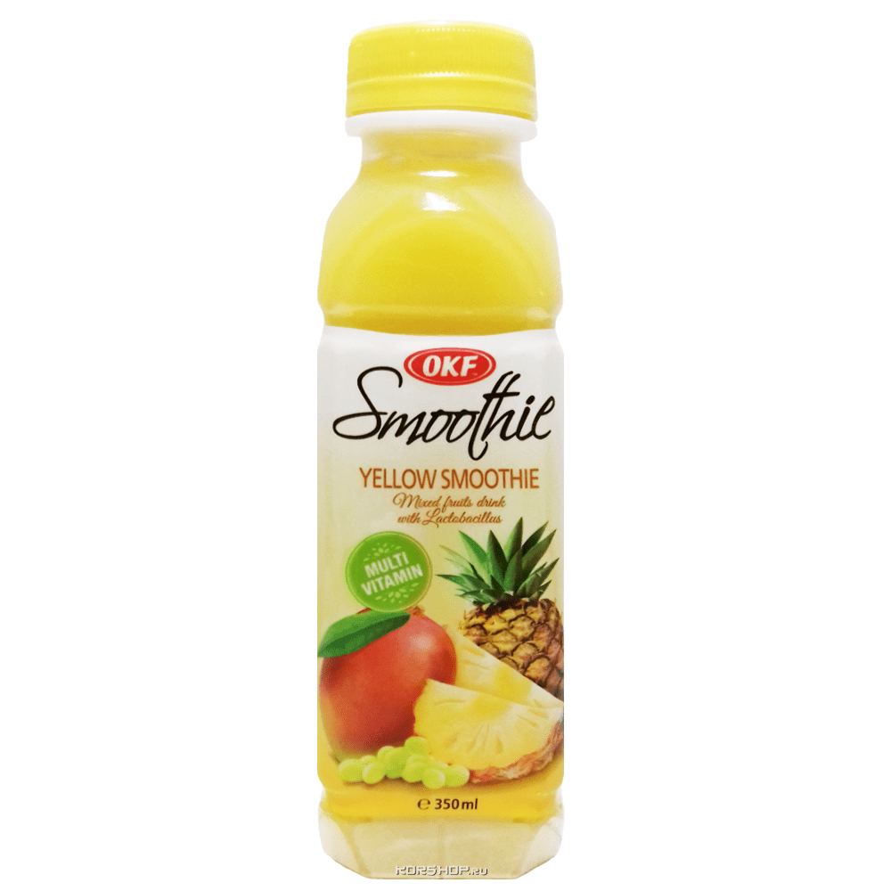 Витаминный напиток с лактобактериями Смузи Smoothie Yellow OKF (ананас, белый виноград, манго), Корея, 350 мл