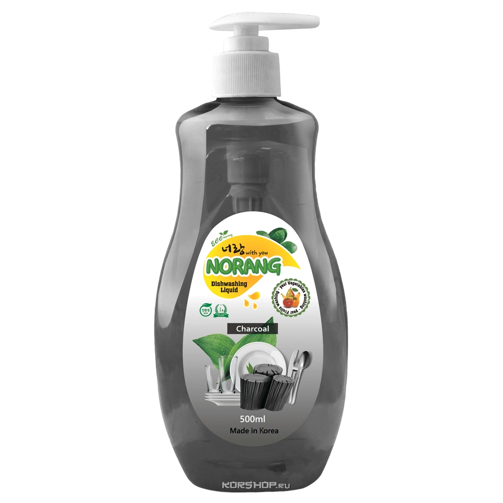 Жидкость для мытья посуды с древесным углем Norang, Корея, 500 мл, Жидкость для мытья посуды с древесным углем Norang, Корея, 500 мл,