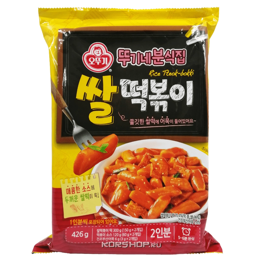 Рисовые палочки (токпокки) с острым соусом Rice Tteok-bokki Ottogi Корея 426 г (2 порции) Рисовые палочки (токпокки) с острым соусом Rice Tteok-bokki Ottogi Корея 426 г (2 порции)